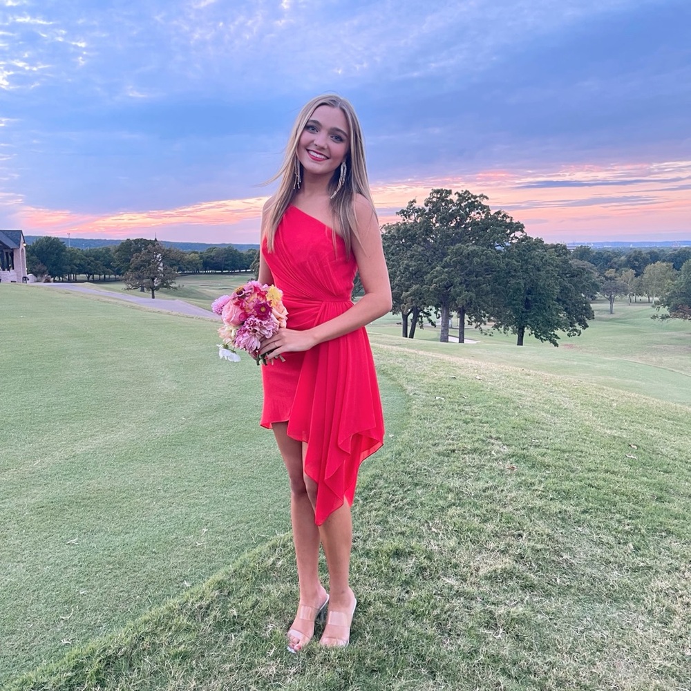 MAC Duggal Cocktail Dress (Sunset Orange)